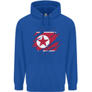 Torn North Korea Flag Korean Day Football Childrens Kids Hoodie Royal Blue
