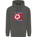 Torn North Korea Flag Korean Day Football Childrens Kids Hoodie Storm Grey