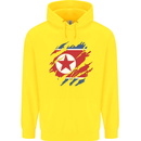 Torn North Korea Flag Korean Day Football Childrens Kids Hoodie Yellow