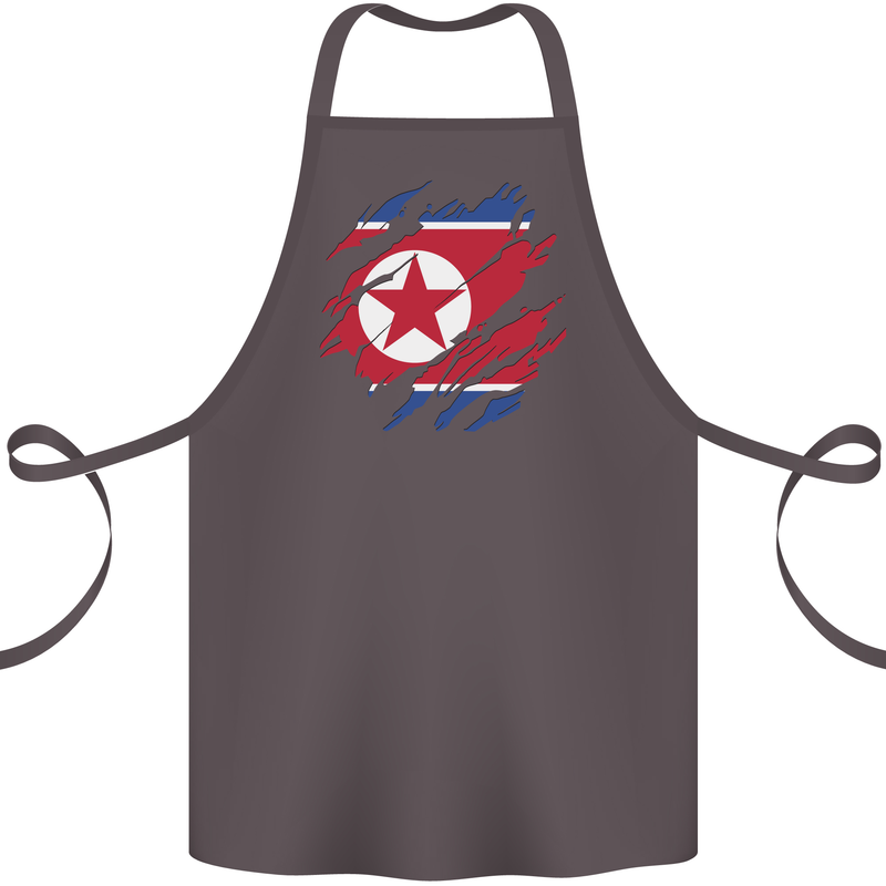 Torn North Korea Flag Korean Day Football Cotton Apron 100% Organic Dark Grey