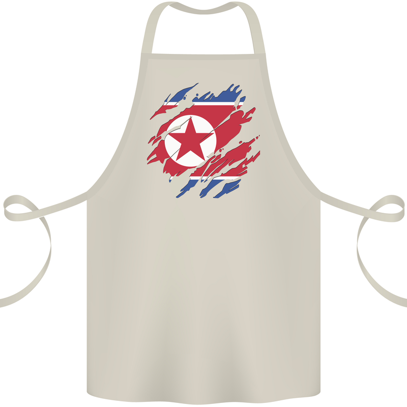 Torn North Korea Flag Korean Day Football Cotton Apron 100% Organic Natural