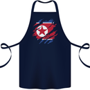 Torn North Korea Flag Korean Day Football Cotton Apron 100% Organic Navy Blue