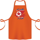 Torn North Korea Flag Korean Day Football Cotton Apron 100% Organic Orange