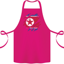 Torn North Korea Flag Korean Day Football Cotton Apron 100% Organic Pink