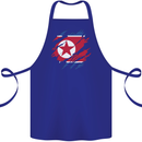 Torn North Korea Flag Korean Day Football Cotton Apron 100% Organic Royal Blue