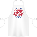 Torn North Korea Flag Korean Day Football Cotton Apron 100% Organic White