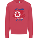 Torn North Korea Flag Korean Day Football Kids Sweatshirt Jumper Heliconia