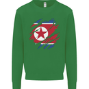 Torn North Korea Flag Korean Day Football Kids Sweatshirt Jumper Irish Green