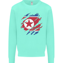 Torn North Korea Flag Korean Day Football Kids Sweatshirt Jumper Peppermint