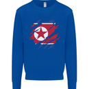 Torn North Korea Flag Korean Day Football Kids Sweatshirt Jumper Royal Blue