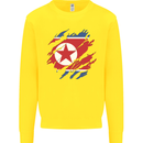 Torn North Korea Flag Korean Day Football Kids Sweatshirt Jumper Yellow