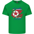 Torn North Korea Flag Korean Day Football Kids T-Shirt Childrens Irish Green