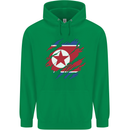 Torn North Korea Flag Korean Day Football Mens 80% Cotton Hoodie Irish Green