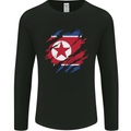 Torn North Korea Flag Korean Day Football Mens Long Sleeve T-Shirt Black