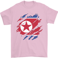 Torn North Korea Flag Korean Day Football Mens T-Shirt 100% Cotton Light Pink