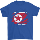 Torn North Korea Flag Korean Day Football Mens T-Shirt 100% Cotton Royal Blue