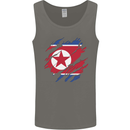 Torn North Korea Flag Korean Day Football Mens Vest Tank Top Charcoal