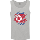 Torn North Korea Flag Korean Day Football Mens Vest Tank Top Sports Grey