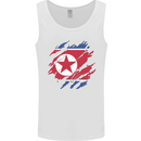 Torn North Korea Flag Korean Day Football Mens Vest Tank Top White