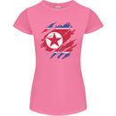 Torn North Korea Flag Korean Day Football Womens Petite Cut T-Shirt Azalea