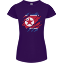 Torn North Korea Flag Korean Day Football Womens Petite Cut T-Shirt Purple