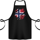 Torn Norway Flag Norwegian Day Football Cotton Apron 100% Organic Black