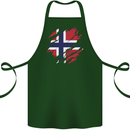 Torn Norway Flag Norwegian Day Football Cotton Apron 100% Organic Forest Green