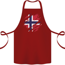 Torn Norway Flag Norwegian Day Football Cotton Apron 100% Organic Maroon