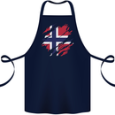 Torn Norway Flag Norwegian Day Football Cotton Apron 100% Organic Navy Blue