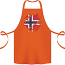 Torn Norway Flag Norwegian Day Football Cotton Apron 100% Organic Orange