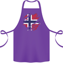 Torn Norway Flag Norwegian Day Football Cotton Apron 100% Organic Purple