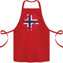 Torn Norway Flag Norwegian Day Football Cotton Apron 100% Organic Red