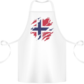 Torn Norway Flag Norwegian Day Football Cotton Apron 100% Organic White