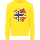 Torn Norway Flag Norwegian Day Football Kids Sweatshirt Jumper Yellow