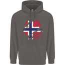 Torn Norway Flag Norwegian Day Football Mens 80% Cotton Hoodie Charcoal