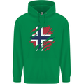 Torn Norway Flag Norwegian Day Football Mens 80% Cotton Hoodie Irish Green