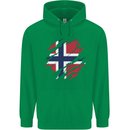 Torn Norway Flag Norwegian Day Football Mens 80% Cotton Hoodie Irish Green