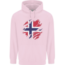 Torn Norway Flag Norwegian Day Football Mens 80% Cotton Hoodie Light Pink