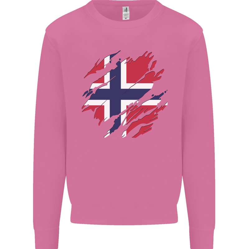Torn Norway Flag Norwegian Day Football Mens Sweatshirt Jumper Azalea