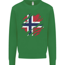 Torn Norway Flag Norwegian Day Football Mens Sweatshirt Jumper Irish Green