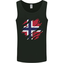 Torn Norway Flag Norwegian Day Football Mens Vest Tank Top Black