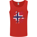 Torn Norway Flag Norwegian Day Football Mens Vest Tank Top Red