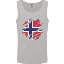 Torn Norway Flag Norwegian Day Football Mens Vest Tank Top Sports Grey