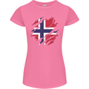 Torn Norway Flag Norwegian Day Football Womens Petite Cut T-Shirt Azalea