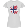 Torn Norway Flag Norwegian Day Football Womens Petite Cut T-Shirt White