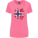 Torn Norway Flag Norwegian Day Football Womens Wider Cut T-Shirt Azalea