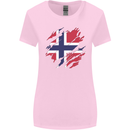 Torn Norway Flag Norwegian Day Football Womens Wider Cut T-Shirt Light Pink