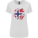 Torn Norway Flag Norwegian Day Football Womens Wider Cut T-Shirt White