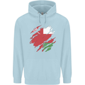 Torn Oman Flag Omani Day Football Childrens Kids Hoodie Light Blue
