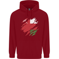 Torn Oman Flag Omani Day Football Childrens Kids Hoodie Red